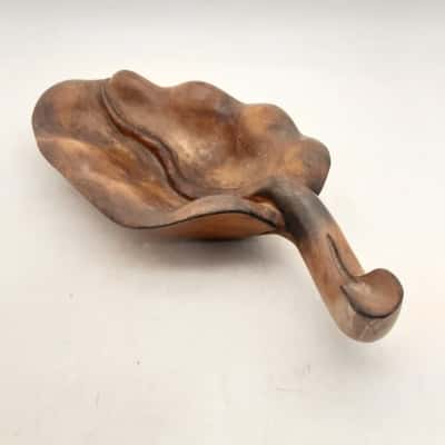 Vintage Hand Carved Spanish Wooden Leaf Dish