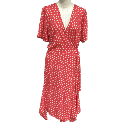 Stella Womens Wrap Dress  Size 18 Pink  / Polka Dot 