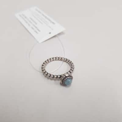 Pandora Womens Sterling Silver 'December Birthstone - Turquoise' Ring 