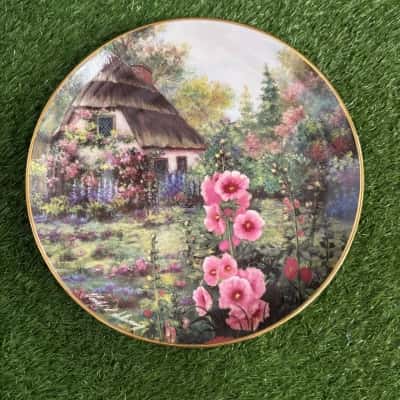 Franklin Mint "Hollyhock Cottage" Collector Display Plate