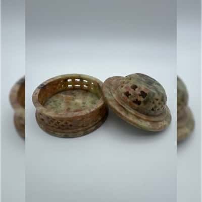 Hand Carved Soapstone Trinket Box