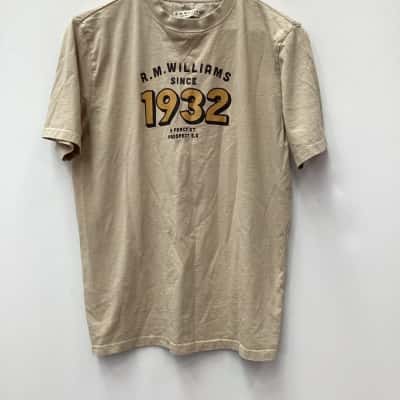 RM Williams Mens  Size S Short Sleeve T-shirt Beige / Black  / Yellow 