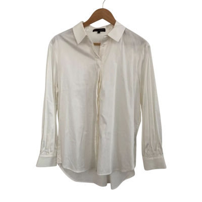 David Lawrence Womens  Size 8 Button Up Top / Long Sleeve Top Off White 