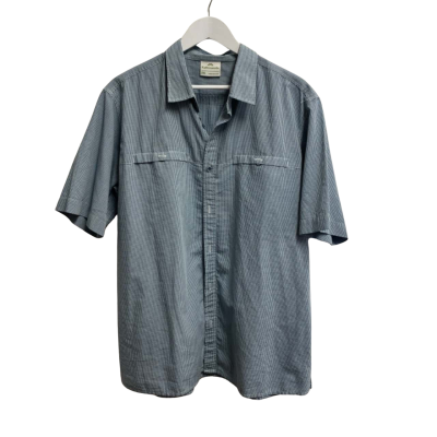 Kathmandu Mens  Size XXL Short Sleeve Shirt Green / Striped 