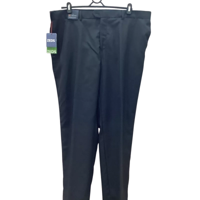 Zeds Mens plus size black suit pant with expandable waistband  