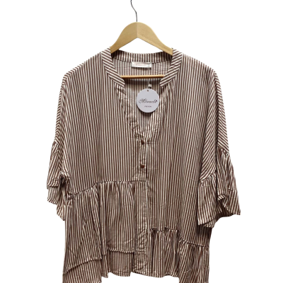 Miracle Womens  Size 14 Brown Striped Top