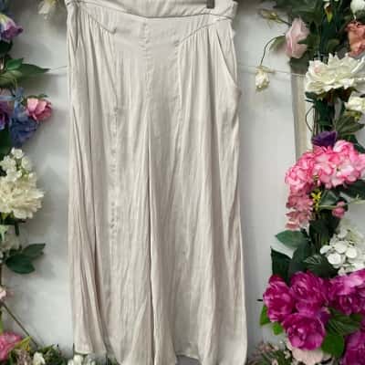 Morrison Size 3(14) Pearl Wide Leg Trousers 