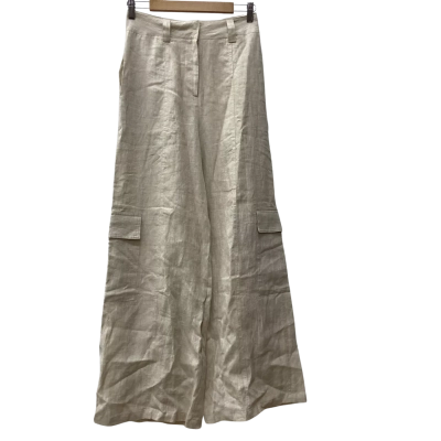 Dissh Isla Natural Linen Wide Leg Pants Size 8