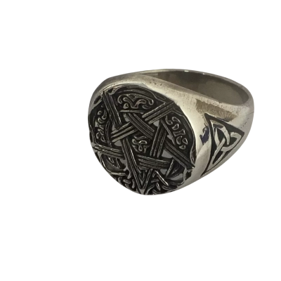 Sterling Silver Celtic Knot Pentagram Ring SizeY/12.5