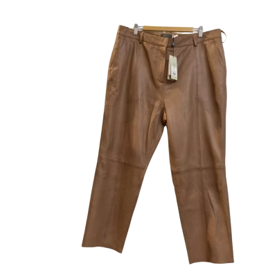  Mint Velvet Tan Leather Tapered Trouser Size 18