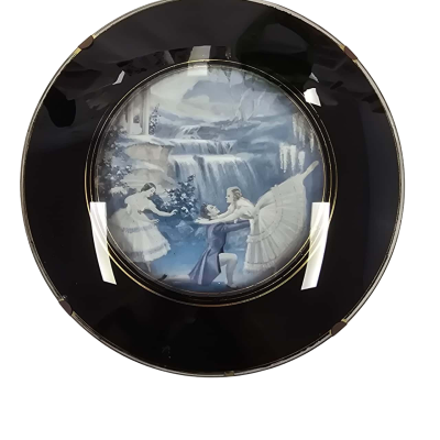Porthole Glass Ornament with Ballerina's and Waterfall Picture (A Mirrart Product) Made in England