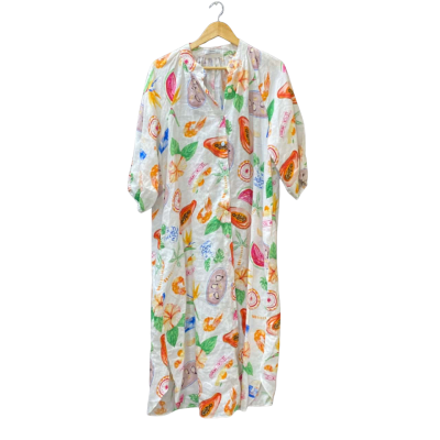 Sheike Size 12 Casual Dress Multicoloured / Pattern / White 