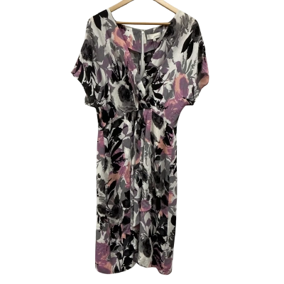 Signature Womens Size 16 Short Sleeve Dress Multicoloured 