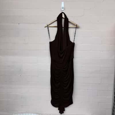 BNWT City Chic Women’s Halter-Neck BROWN Dress