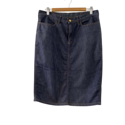 Carhartt Women's WIP Knee Denim Midi Skirt in Vintage Wash Blue Size 12 (as is)