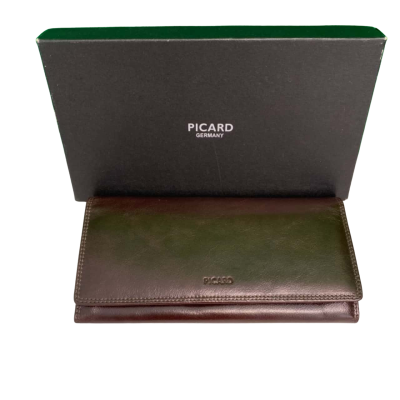  PICARD (Germany) Schoko Porto Ladies Long Leather Wallet - Brown (RRP $226)