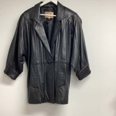  Womens  Size M Leather Jacket Black  