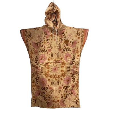 SomerSide Light Brown Floral and Moon Pattern Changing Poncho
