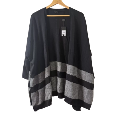 David Lawrence Womens  Size 16 Cardigan Black  / White 