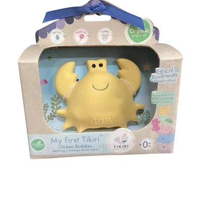 NEW - Tikiri Crab Ocean Buddies Rattle Teether  Yellow 