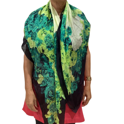 Mimco Tough Romance Scarf - Jade 100% Silk 