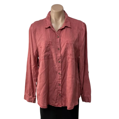 Jeanswest Womens Size 16 Washed out Red Long Sleeve Shirt 