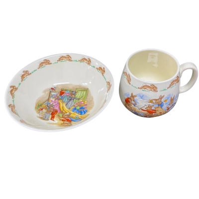 Royal Doulton Bunnikins Ceramic Cup and Bowl.