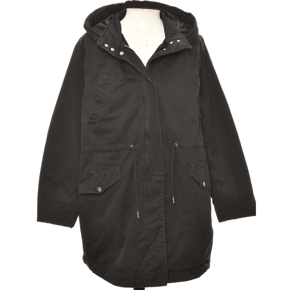 H&M Mens Size XL Hood Trench Coat Black(s)