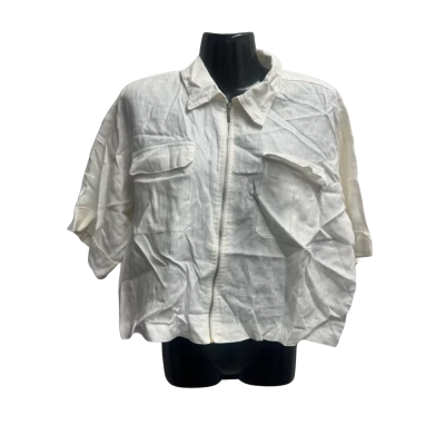 Witchery Womens  Size 12 Button Up Top / Cropped Top Cream 