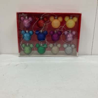 Disney Mickey Mouse Rainbow Glitter Baubles (Set Of 12)