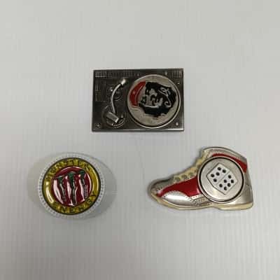 Unique Belt Buckle Pack – Che Guevara, Shoe Dice & Monster Energy #VintageAccessories #BeltBuckleCollectors