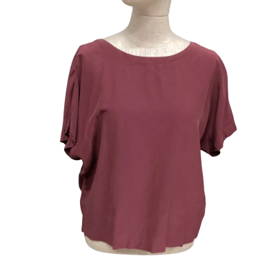 Gorman Womens  Size 10 Short Sleeve Top Maroon 