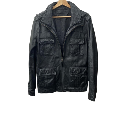 Beyond Closet Unisex  Size L / M Leather Jacket Black  