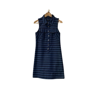 The Letter Q Womens  Size 8 Mini Sleeveless Dress  Blue / Striped 