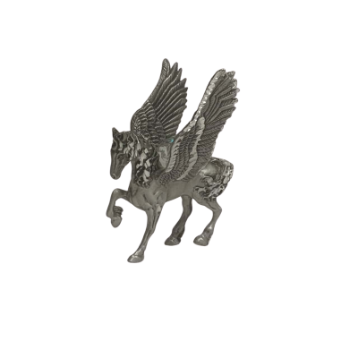 Cute, Pearly Pegasus with Crystal Ball - Vintage Mystical Winged Pegasus