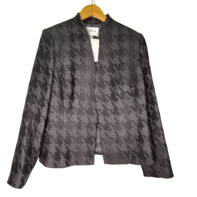 Perri Cutten Womens  Size 16 Open Jacket Black  / Pattern 