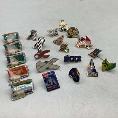 Assorted Collection of Badges and Pins x 21 small items