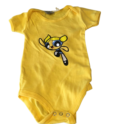 Gildan  Kids  Size 6-12m Onesie Yellow Powerpuff Girls Bubbles.  HTH 