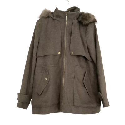 Fleet Street     Short Hooded Duffle Coat.    Taupe. Size XL 