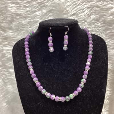  Women's Beaded Necklace /& Matching Earrings 