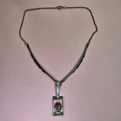  Womens Necklace Art Glass pendant