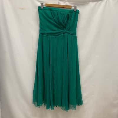 Tokito Women's Corset Style Silk Dress Size 12 Green RRP$149