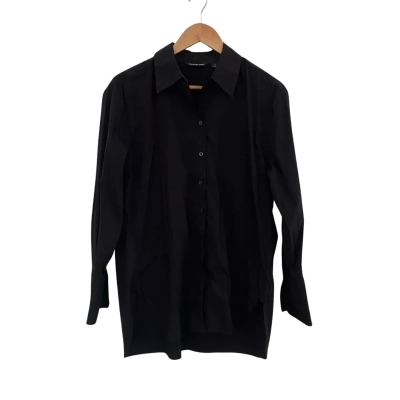 Country Road Womens  Size 10 Button Up Top / Long Sleeve Top Black  