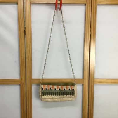 Amber Rose Woven Paper Straw Crossbody Bag
