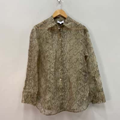 Witchery Womens Silk blend Snake Skin  Size 6 Long Sleeve Shirt 