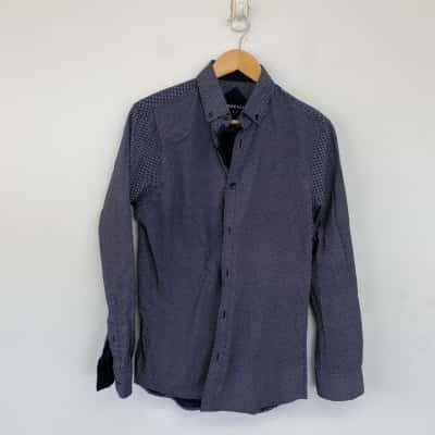 Tarocash Black Knight Print Long Sleeve Shirt Size S