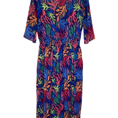 Little Party Dress Womens  Size 16 Short Sleeve Dress  Multicoloured / Navy Blue / Pattern 