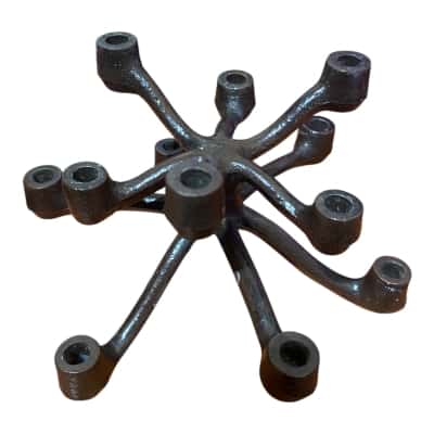 Mid century cast iron candle holder