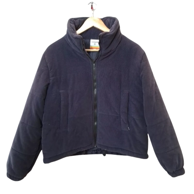 Ghanda Women's Size S Navy Blue Corduroy Cropped Jacket 