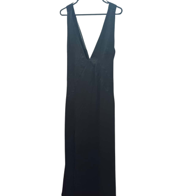 Boohoo Womens Size 16 Black Satin Panelled Diamate Trim Maxi Dress